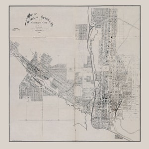 1889 Carte de Colorado Springs, Colorado