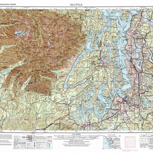 1958 Topo Karte von Seattle Washington Tacoma Olympischen National Forest