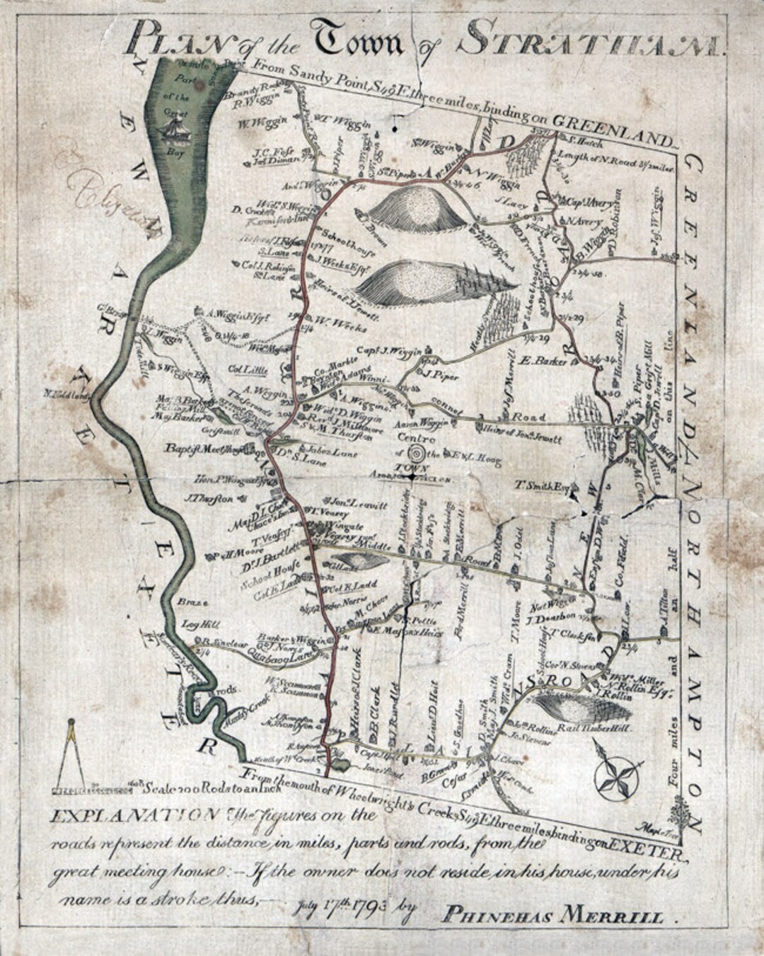 1793 Map of Stratham New Hampshire Etsy