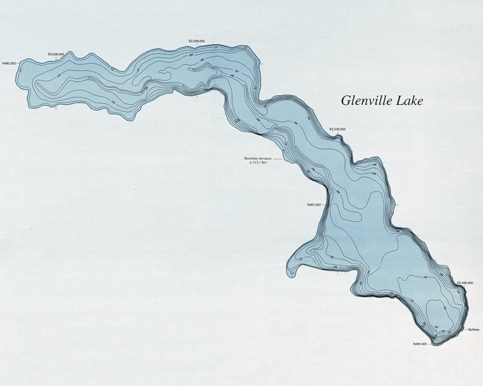 1996 Map of Glenville Lake Cumberland County North Carolina Etsy