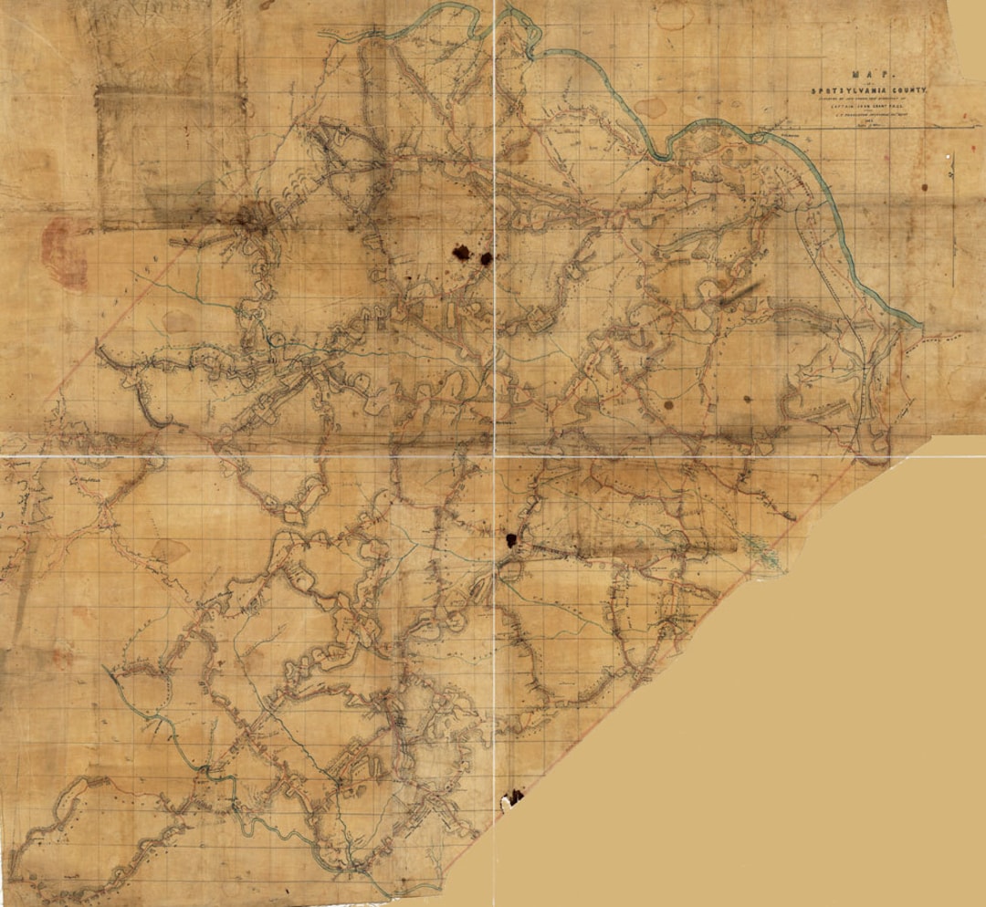 1862 Map of Spotsylvania County Virginia Family Names Genealogy Etsy