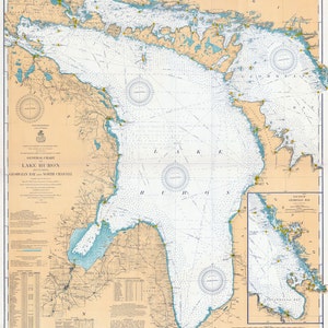 1910 Nautical Map of Lake Huron and Georgian Bay