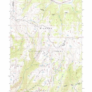 Carte topographique 1993 de Hidden Tepee Creek Wyoming WY Bighorn Forest