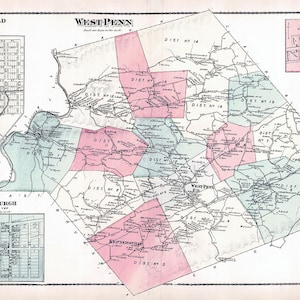 1875 Map of West Penn Township Schuylkill County Pennsylvania