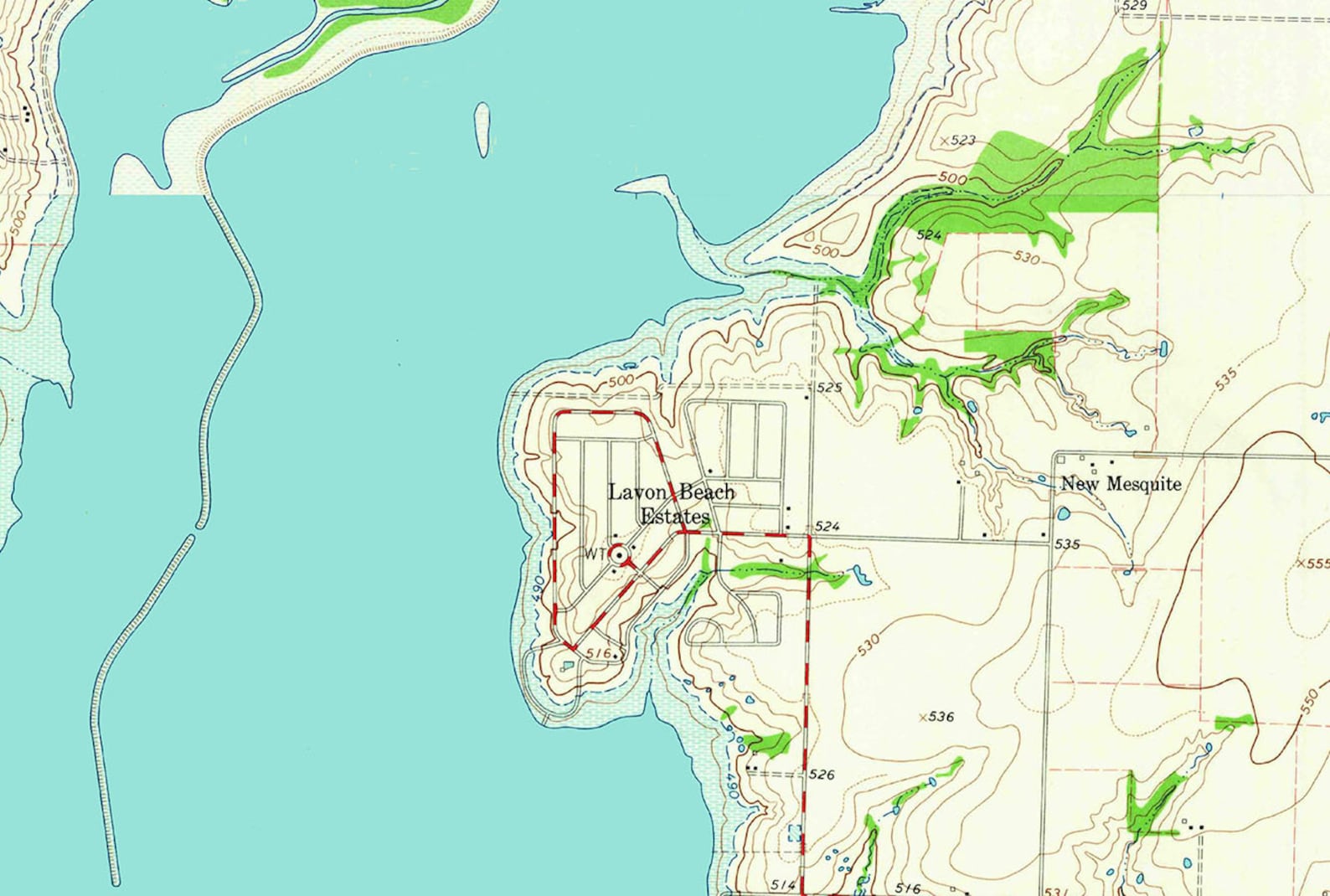 1963 Map of Lavon Lake Texas Etsy