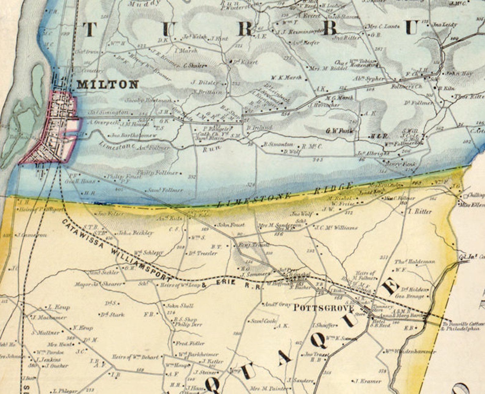 1858 Map of Northumberland County Pa From Actual Surveys Etsy