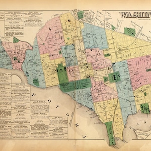 Carte 1879 de Washington DC