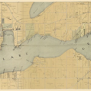 1907 Map of Lake Geneva Wisconsin