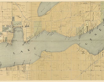 1907 Map of Lake Geneva Wisconsin