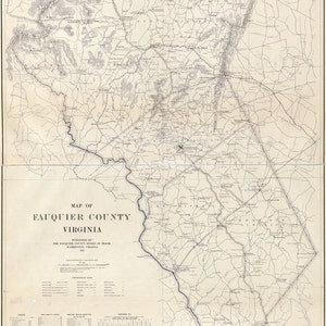 1914 Carte du comté de Fauquier en Virginie