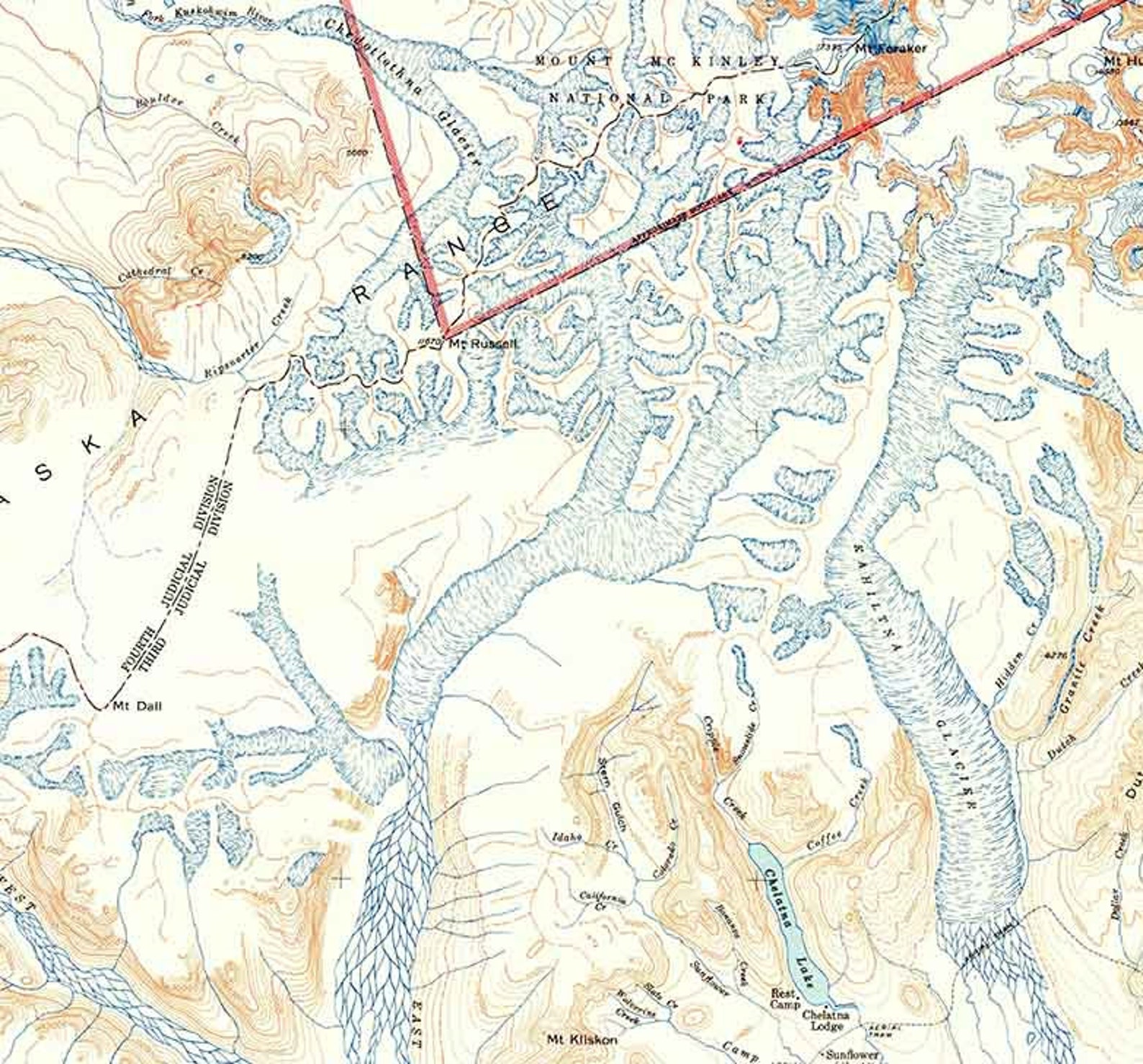 1950 Topo Map of Talkeetna Alaska Quadrangle Etsy