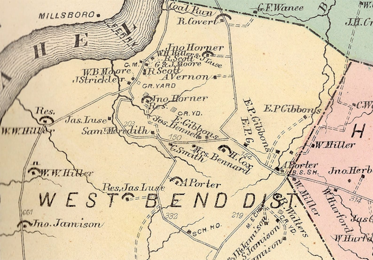 1872 Map of Luzerne Township Fayette County PA Etsy