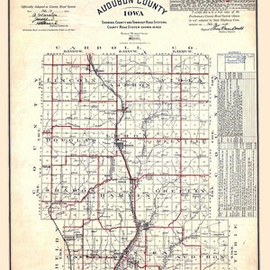 1914 Map of Audubon County Iowa