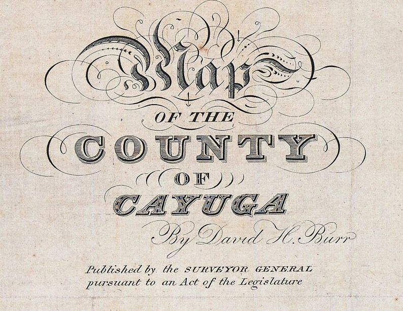 1829 Map of Cayuga County New York Etsy