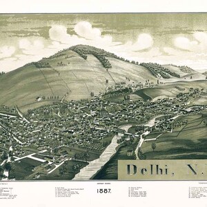 1887 Panorama-Karte von Neu-Delhi New York