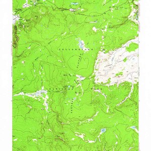Topokaart uit 1958 van Norris Junction Wyoming Yellowstone National Park Hayden Valley