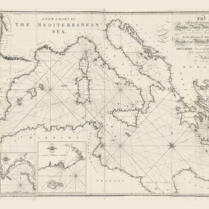 1797 Karte des Mittelmeeres