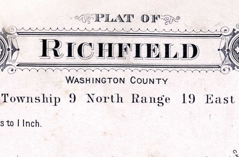 1915 Map of Richfield Township Washington County Wisconsin Etsy