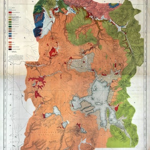 Carte du Parc National de Yellowstone, Wyoming, 1878