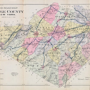 Carte du comté d'Orange, New York, 1908