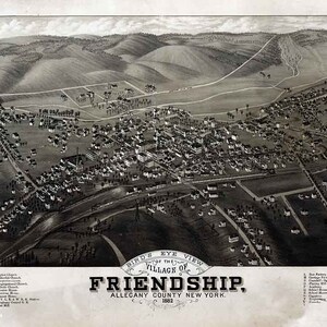 1882 Panoramakarte Friendship Allegany County New York