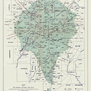 1897 Map of the Indiana Natural Gas Field