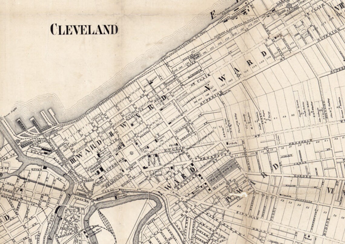 1858 Map of Cuyahoga County Ohio | Etsy