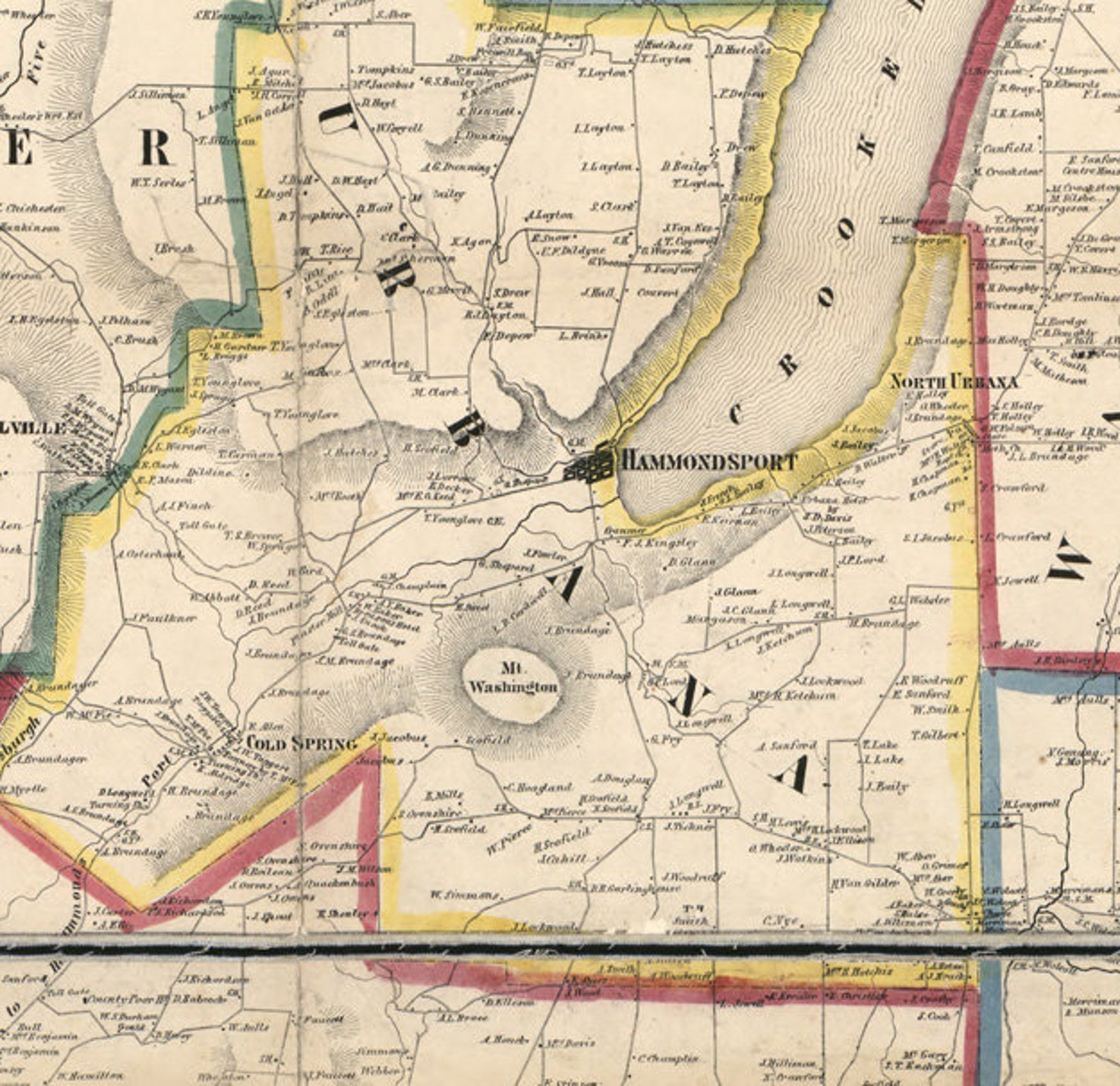1857 Map of Steuben County NY From Actual Surveys Corning Etsy