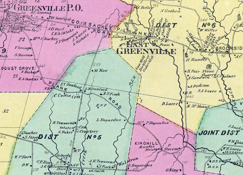 1867 Map of Greenville Greene County New York Etsy