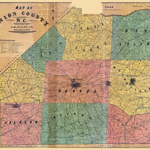 1907 Map of Union County North Carolina