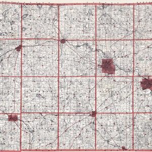 1896 Farm Line Plan du comté de Washtenaw, Michigan Ann Arbor Manchester