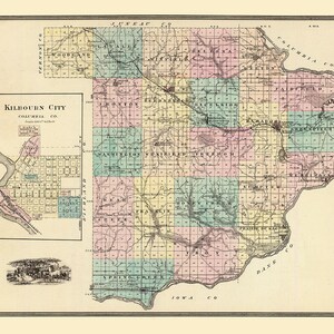 1878-Karte von Sauk County, Wisconsin