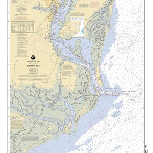 Carta náutica de 2006 de la bahía de Winyah, Carolina del Sur, Georgetown