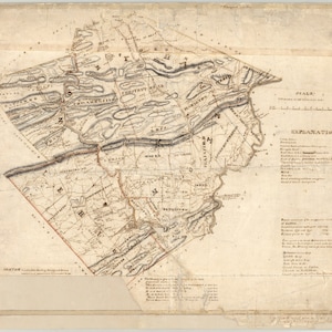 1818 Mapa de Lehigh y el condado de Northampton, Pensilvania