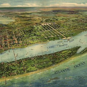 1915 Panorama-Karte von West Palm Beach Florida