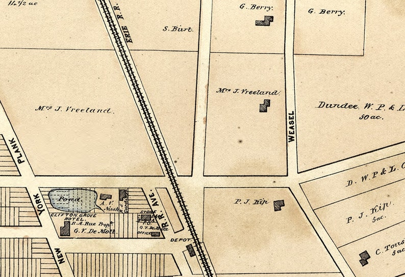 1877 Map of Clifton Passaic County New Jersey Etsy