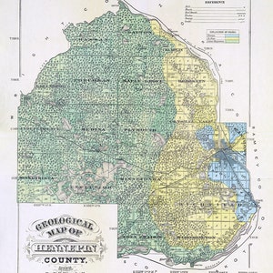 Carte 1876 du comté de Hennepin, Minnesota