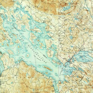 1909 Mapa del lago Winnipesaukee New Hampshire