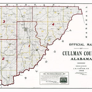 1902-Karte von Cullman County, Alabama