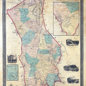 1856 Town Map of Dartmouth Bristol County Massachusetts
