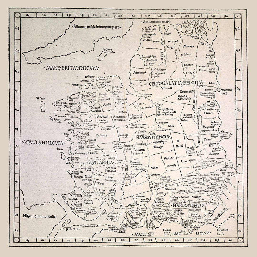 1482 Map of France Etsy