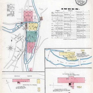 1892 Plan de la ville de Honesdale, comté de Wayne en Pennsylvanie