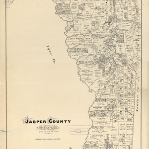 1879 Carte du comté de Jasper au Texas