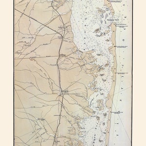 1878-Karte von Küste von New Jersey Barnegat Bay bis Tuckerton