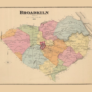1868 Map of Broadkiln Sussex County Delaware