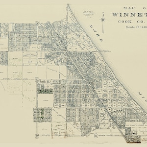 1911 Carte du comté de Winnetka Cook, Illinois