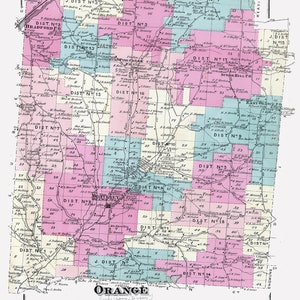 1874 Plan du comté d'Orange Schuyler, New York