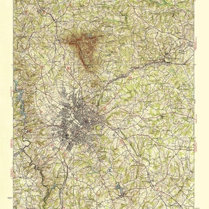 1938 Topo Map of Greenville South Carolina Quadrangle