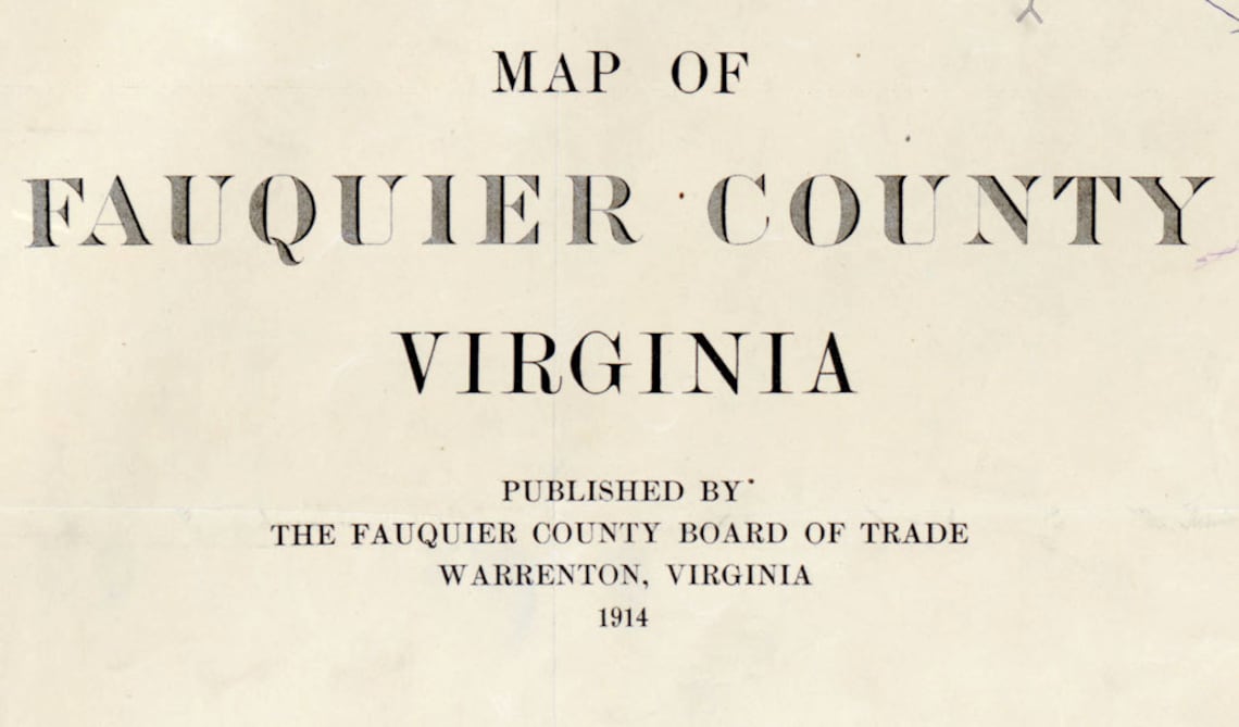 1914 Map of Fauquier County Virginia Etsy