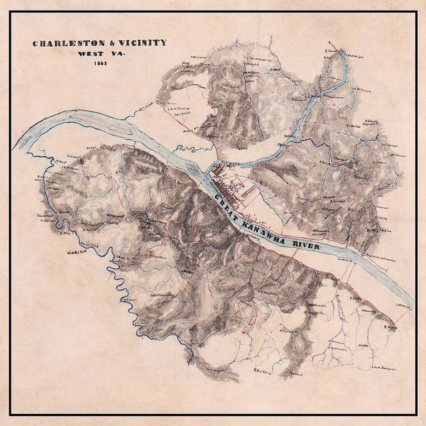 1865 Map of Charleston West Virginia